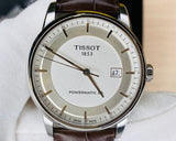 Tissot Luxury Powermatic 80 Silver Dial Brown Leather Strap Watch Untuk Pria - T086.407.16.031.00