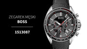 Hugo Boss Driver Chronograph Black Dial Black Leather Strap Watch for Men -1513087