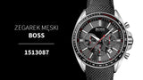 Hugo Boss Driver Black Dial Black Leather Strap Watch for Men -1513087