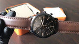 Fossil Townsman Chronograph Black Dial Brown Leather Strap Watch for Men - FS5437