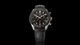 Tag Heuer Carrera Chronograph Black Dial Black Leather Strap Watch for Men - CBN2A5A.FC6481