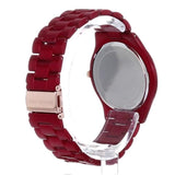 Michael Kors Slim Runway Red Dial Red Steel Strap Watch For Women - MK3895