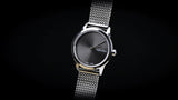 Calvin Klein Minimal Grey Dial Silver Mesh Bracelet Watch for Women - K3M231Y3