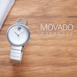 Movado Edge Silver Dial Silver Steel Strap Watch for Women - 3680012