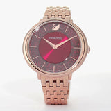 Swarovski Crystalline Chic Red Dial Rose Gold Steel Strap Watch for Women - 5547608