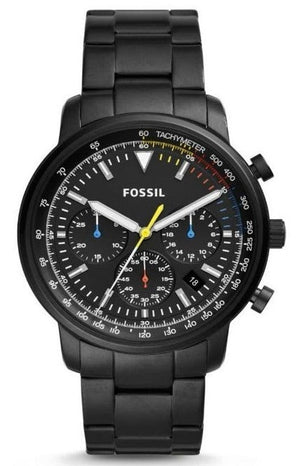 Fossil Goodwin Chronograph Black Dial Black Steel Strap Watch for Men - FS5413