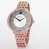 Swarovski Crystalline Chic Analog Silver Dial Rose Gold Steel Strap Watch for Women - 5544590