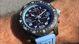 Breitling Endurance Pro Black Dial Light Blue Rubber Strap Watch for Men - X82310281B1S1