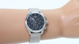 Tissot PR 100 Chronograph Black Dial Silver Mesh Bracelet Watch For Men - T101.417.11.051.01