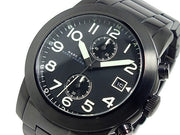 Marc Jacobs Larry Chronograph Black Dial Black Steel Strap Watch for Men - MBM5052