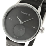 Calvin Klein Accent Black Dial Black Leather Strap Watch for Women - K2Y231C3