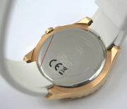 Guess Starlight Diamonds White Dial White Rubber Strap Watch for Women - W0846L5