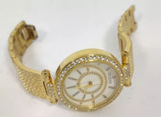 Guess Muse Crystals White Dial Rose Gold Steel Strap Watch For Women - W1008L2