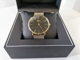 Hugo Boss Horizon Quartz Black Dial Gold Mesh Bracelet Watch For Men - HB1513735