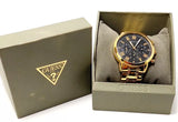 Guess Hendrix Multifunction Black Dial Gold Steel Strap Watch for Men - W1309G2