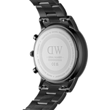 Daniel Wellington Iconic Chronograph Black Dial Black Steel Strap Watch For Men - DW00100642