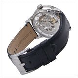 Fossil Townsman Automatic Skeleton Silver Dial Black Leather Strap Watch for Men - ME3041