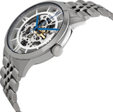 Fossil Townsman Automatic Skeleton Silver Dial Silver Steel Strap Watch for Men - ME3044