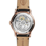 Fossil Townsman Automatic Skeleton Black Dial Black Leather Strap Watch for Men - ME3084