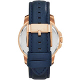 Fossil Grant Automatic Skeleton Navy Blue Dial Navy Blue Leather Strap Watch for Men - ME3102