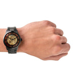 Fossil Townsman Automatic Skeleton Black Dial Black Steel Strap Watch for Men - ME3197