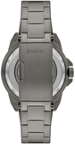 Fossil Bronson Automatic Skeleton Black Dial Grey Steel Strap Watch for Men - ME3218