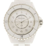 Chanel J12 Diamonds Mother of Pearl White Dial White Steel Strap Watch for Women - J12 H5704