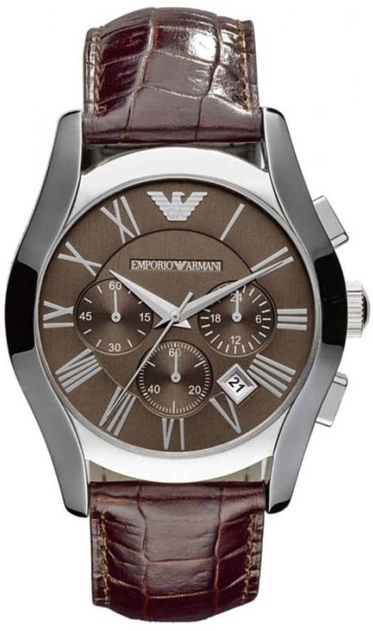 Emporio Armani Valente Chronograph mit braunem Zifferblatt und