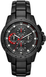 Michael Kors Ryker Chronograph Black Dial Black Steel Strap Watch For Men - MK8529