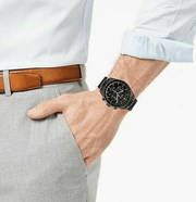 Hugo Boss Trophy Chronograph Black Dial Black Steel Strap Watch for Men - 1513675