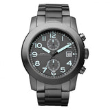 Marc Jacobs Larry Chronograph Black Dial Gunmetal Grey Steel Strap Watch for Men - MBM5031