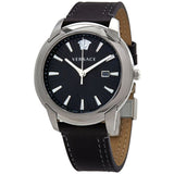 Versace V Urban Black Dial Black Leather Strap Watch for Men - VELQ00119