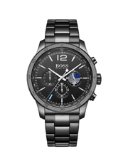 Hugo Boss Professional Black Dial Black Steel Strap Watch for Men - 1513528