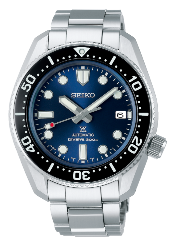 Seiko Prospex Marinemaster Automatic Scuba Divers Blue Dial Silver Steel Strap Watch for Men - SPB187J1