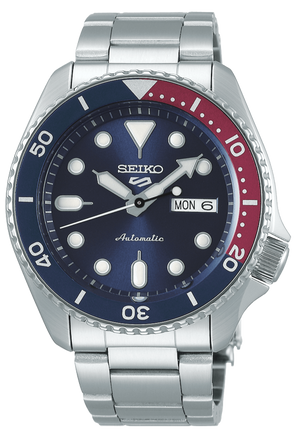 Seiko 5 Sports Automatic Blue Dial Silver Steel Strap Watch For Men - SRPD53K1
