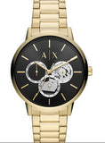 Armani Exchange Cayde Chronograph Black Dial Gold Steel Strap Watch for Men - AX2747