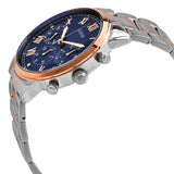 Guess Hendrix Chronograph Blue Dial Two Tone Steel Strap Watch for Men - W1309G4