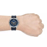 Michael Kors Brecken Chronograph Blue Dial Blue Rubber Strap Watch For Men - MK8923