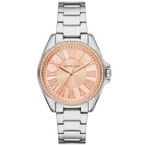 Michael Kors Kacie Three-Hand Gold Dial Silver Steel Strap Watch for Women - MK4854