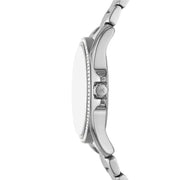 Michael Kors Kacie Three-Hand Gold Dial Silver Steel Strap Watch for Women - MK4854