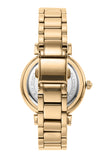 Michael Kors Abbey Three-Hand Analog White Dial Gold Steel Strap Watch for Women - MK4615