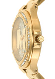 Michael Kors Lennox Three Hand Gold Dial Gold Steel Strap Watch For Women - MK7229