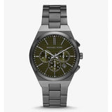 Michael Kors Lennox Chronograph Black Dial Black Steel Strap Watch For Men - MK9146