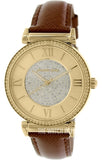 Michael Kors Catlin Champagne Dial Brown Leather Strap Watch for Women - MK2375