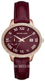 Michael Kors Whitley Quartz Burgundy Dial Burgundy Leather Strap Watch For Women - MK2430