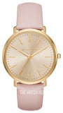 Michael Kors Jaryn Quartz Gold Dial Pink Leather Strap Watch For Women - MK2471