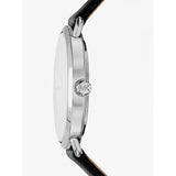 Michael Kors Portia Quartz White Dial Black Leather Strap Watch For Women - MK2658