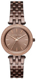 Michael Kors Darci Quartz Brown Dial Brown Steel Strap Watch For Women - MK3553