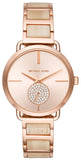 Michael Kors Portia Quartz Rose Gold Dial Rose Gold Steel Strap Watch For Women - MK3678