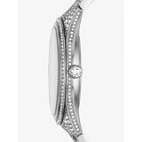 Michael Kors Lauryn Analog Crystals Silver Dial Silver Steel Strap Watch For Women - MK3717